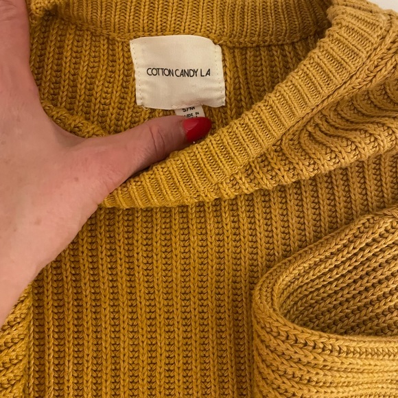 Brentwood cropped sweater in Marigold. Cotton Candy LA. - Picture 4 of 5